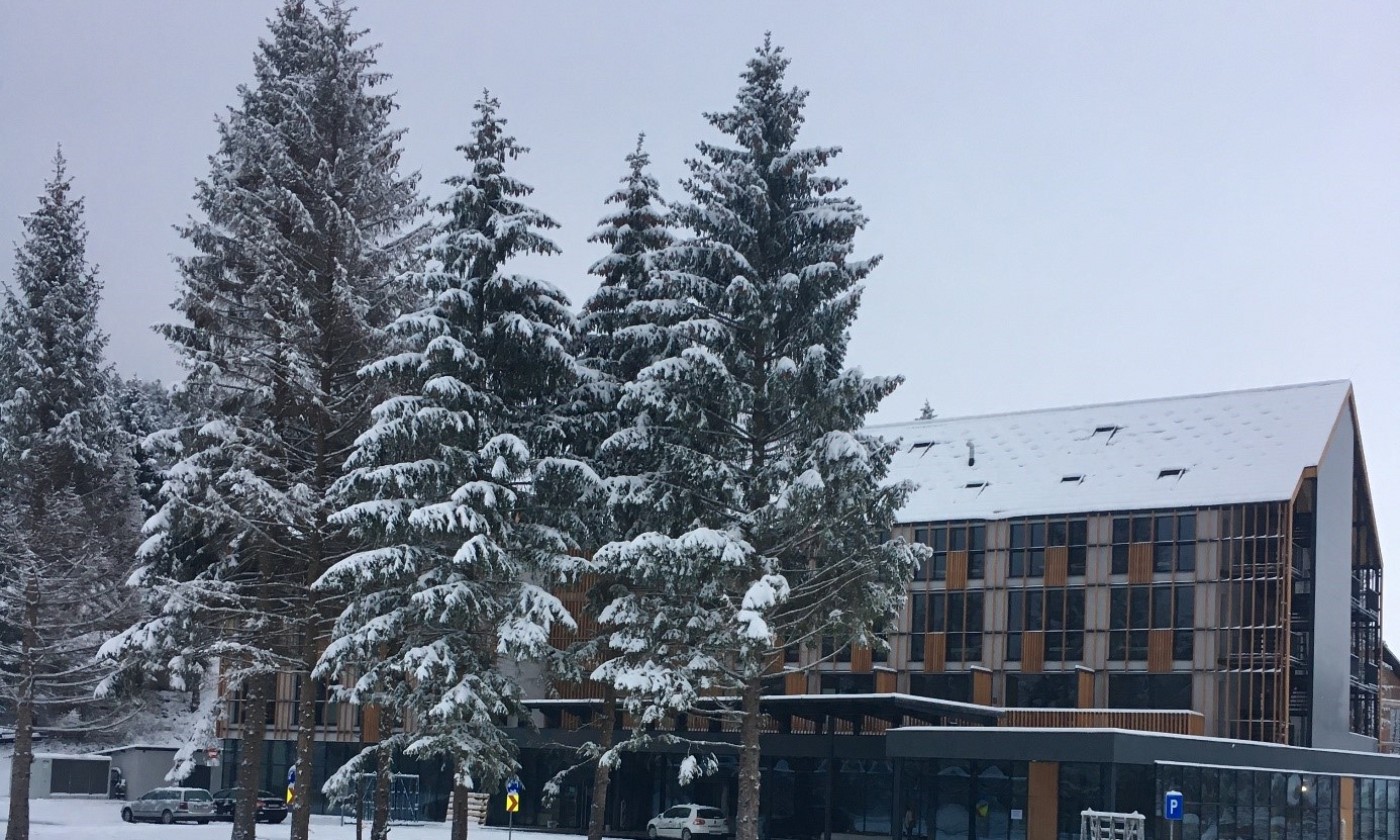 The construction of a hotel near Plitvice Lakes National Park is nearing completion 